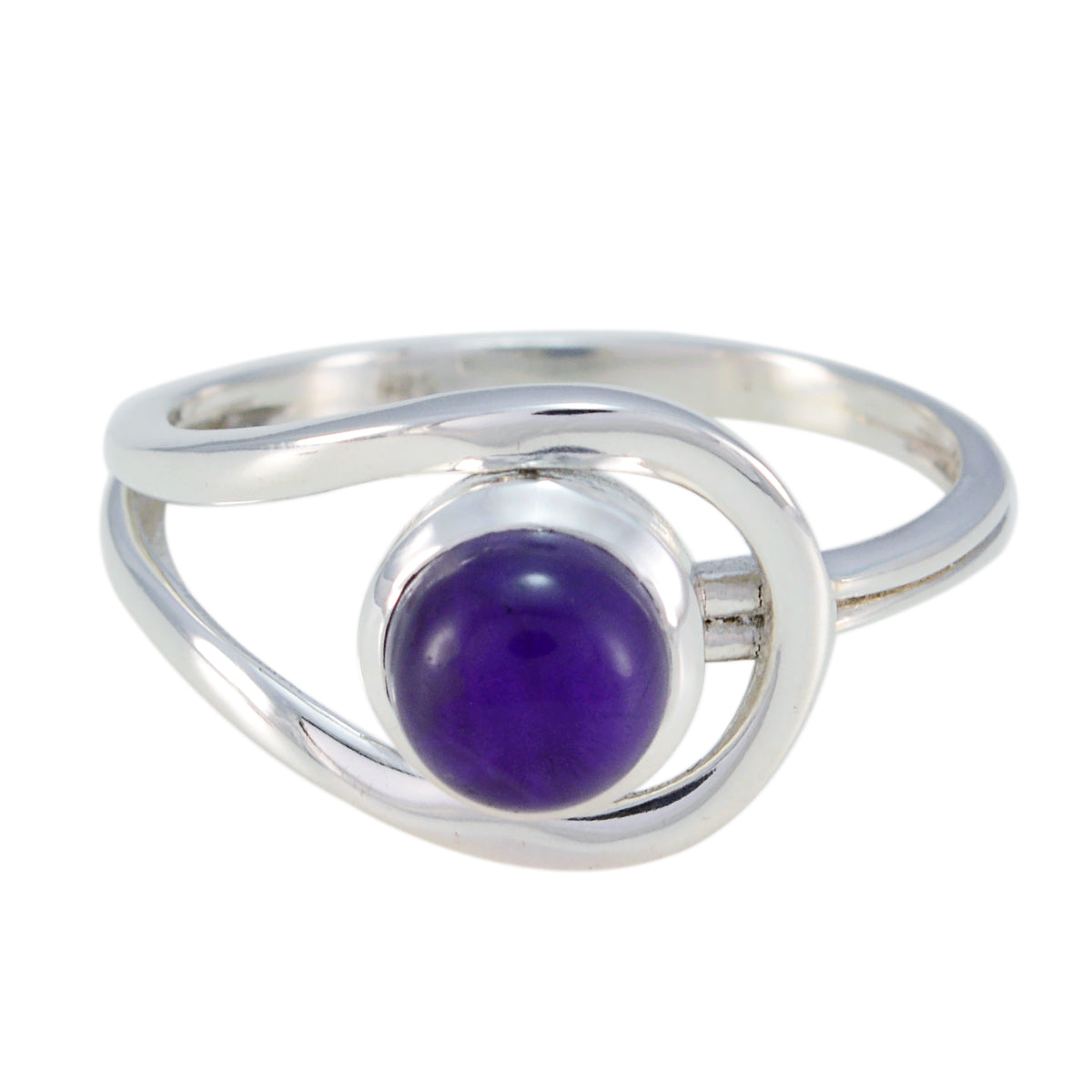 Amethyst Solitaire French Silver Purple Gemstones Slim Fairytale Ring Jewellery Image principale du produit