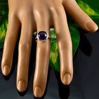 Amethyst Solitaire Russian 925 Sterling Silver Purple Gemstones Slim Graceful Ring Jewellery