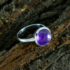 Amethyst Solitaire Russian 925 Sterling Silver Purple Gemstones Slim Graceful Ring Jewellery