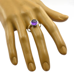Amethyst Solitaire Russian 925 Sterling Silver Purple Gemstones Slim Graceful Ring Jewellery