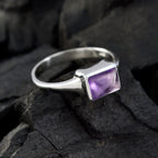 Amethyst Solitaire American 925 Silver Purple Gemstones Whisper thin Contemporary Ring Jewelry