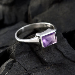 Amethyst Solitaire American 925 Silver Purple Gemstones Whisper thin Contemporary Ring Jewelry