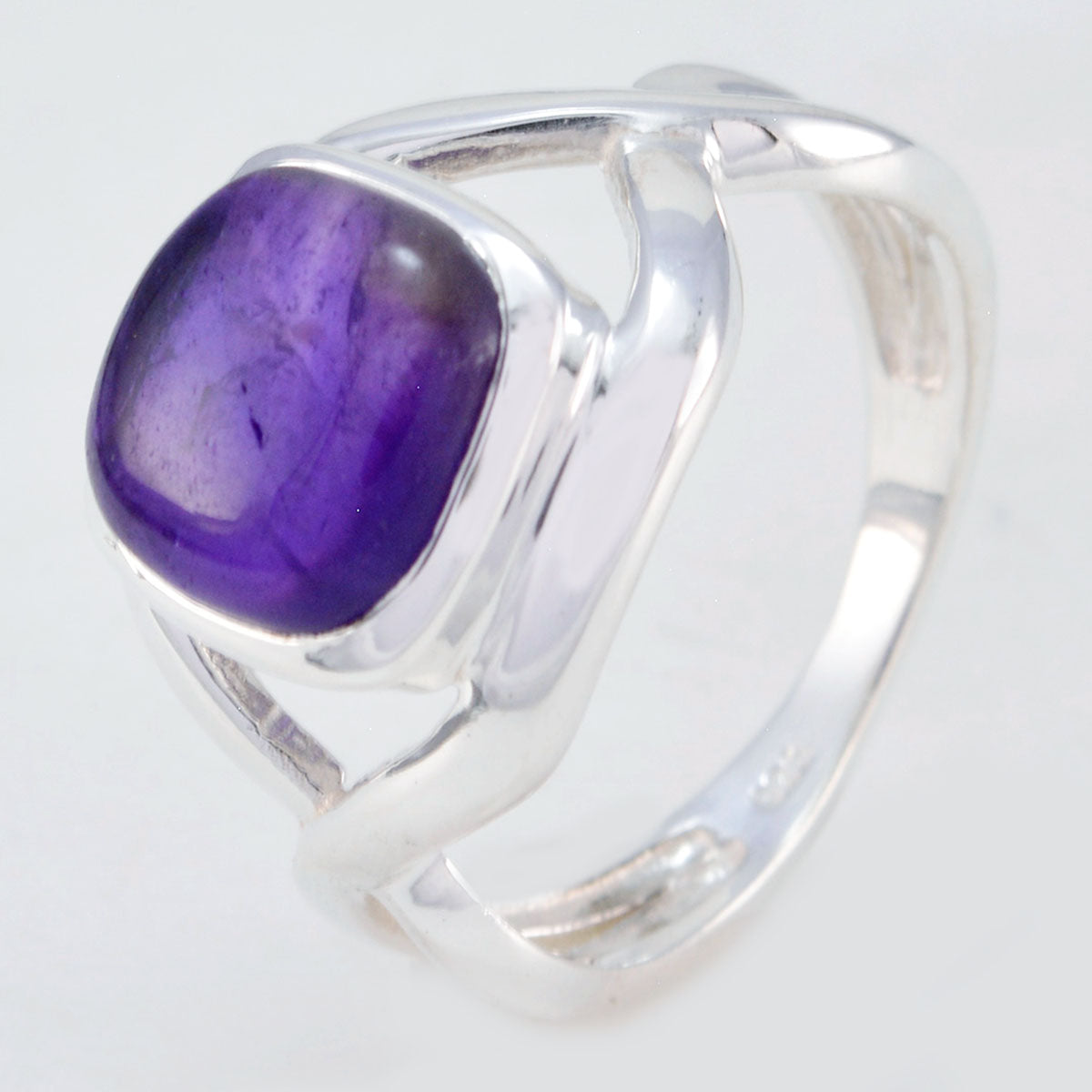 Amethyst Solitär Marokkanischer 925 Sterling Silber Lila Edelsteine Minimal Luxuriöser Ring Schmuck Hauptbild