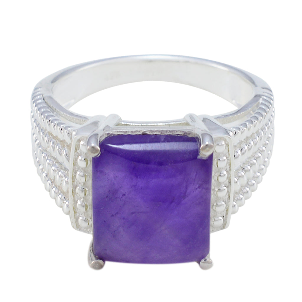 Amethyst Solitaire Indian 925 Sterling Silver Purple Gemstones Eye catching Trendy Ring Jewelry