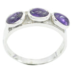 Amethyst Trilogy Japanese 925 Silver Purple Gems Delicate Sophisticated Ring Jewellery