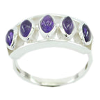 Amethyst Penta African Sterling Silver Purple Gems Slim Artisan Ring Jewellery