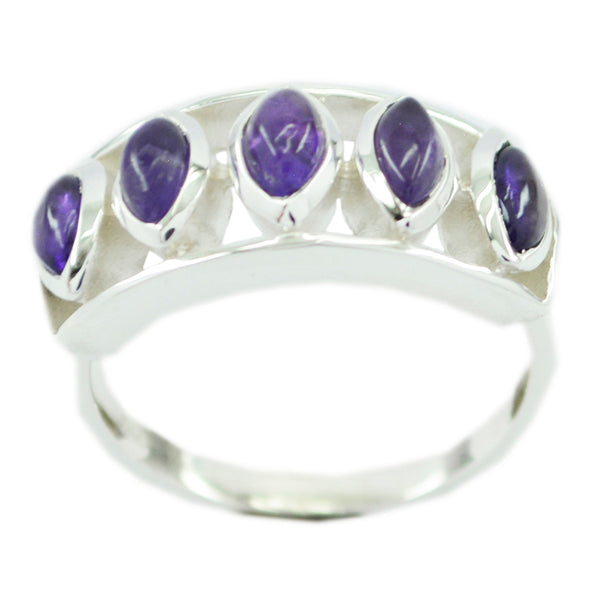 Amethyst Penta African Sterling Silver Purple Gems Slim Artisan Ring Jewellery
