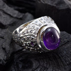 Amethyst Halo German 92.5 Silver Purple Gemstones Versatile Modern Ring Jewelry