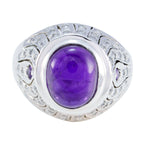 Amethyst Halo German 92.5 Silver Purple Gemstones Versatile Modern Ring Jewelry