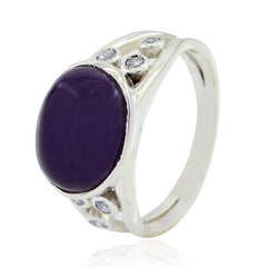 Amethyst Halo Egyptian Silver Purple Gems Minimal Contemporary Ring Jewellery