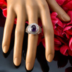 Amethyst Halo African 925 Silver Purple Gemstone Classic Sophisticated Ring Jewellery