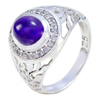Amethyst Halo African 925 Silver Purple Gemstone Classic Sophisticated Ring Jewellery