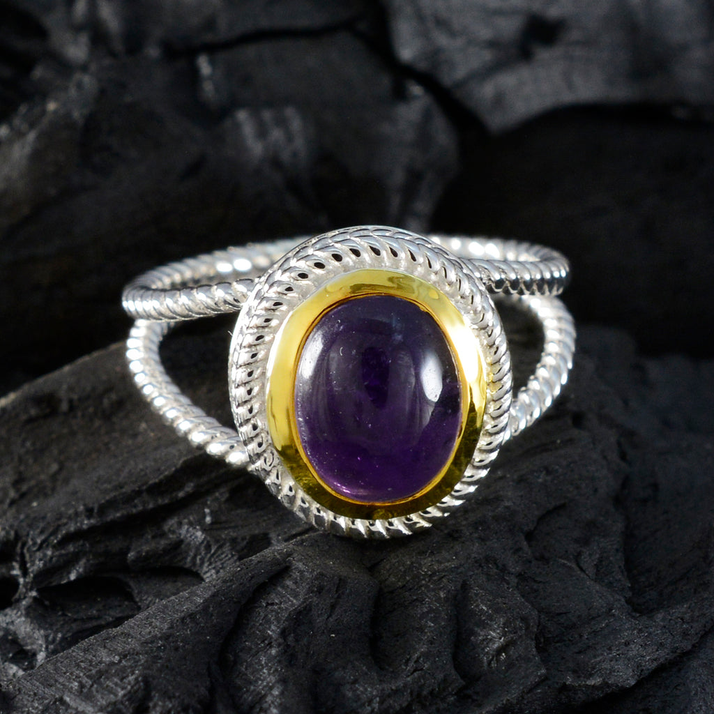 Amethyst Solitaire Spanish 925 Silver Purple Gems Classic Rope Wire Ring Jewellery