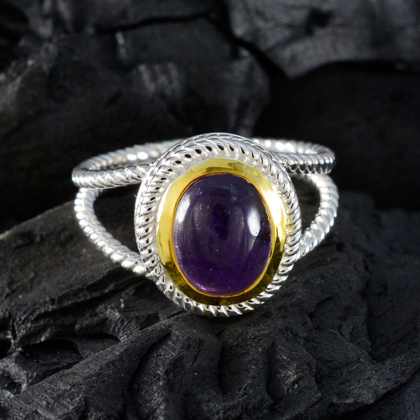 Amethyst Solitaire Spanish 925 Silver Purple Gems Classic Rope Wire Ring Jewellery