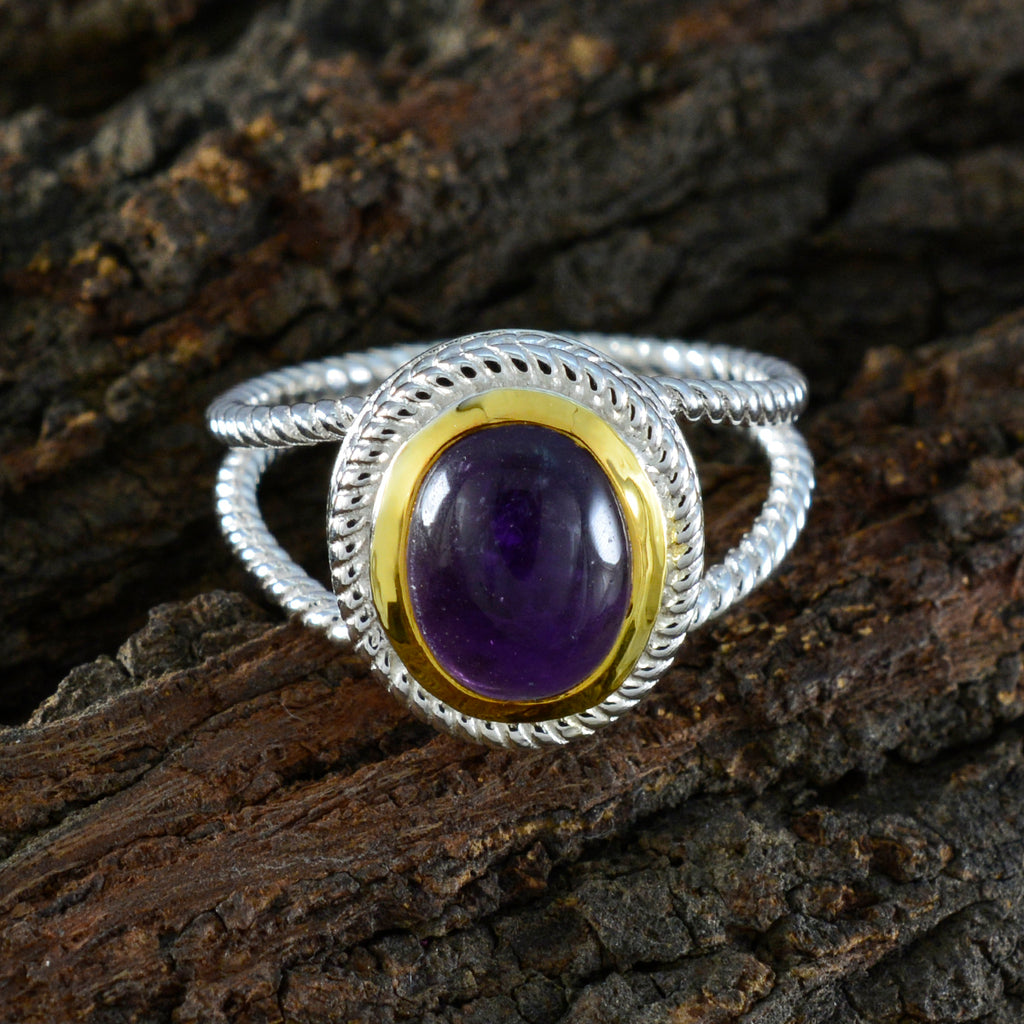 Amethyst Solitaire Spanish 925 Silver Purple Gems Classic Rope Wire Ring Jewellery