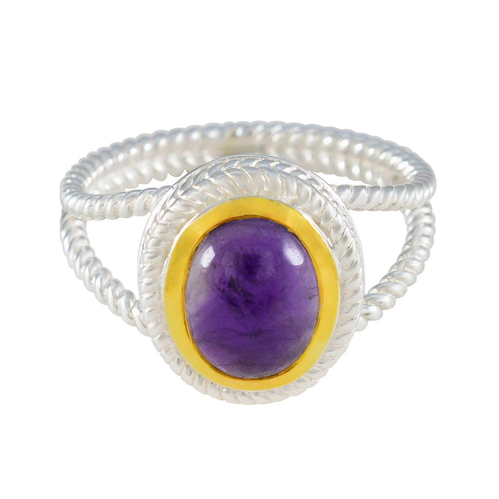 Amethyst Solitaire Spanish 925 Silver Purple Gems Classic Rope Wire Ring Jewellery