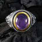 Amethyst Solitaire Middle Eastern Silver Purple Gems Eye catching Filigree Ring Jewelry