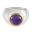 Amethyst Solitaire German Silver Purple Gems Eye catching Abstract Ring Jewellery