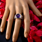 Amethyst Solitaire Russian 925 Silver Purple Gemstones Tiny Trendy Ring Jewellery