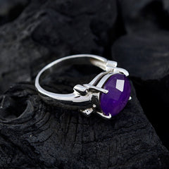 Amethyst Solitaire Egyptian Sterling Silver Purple Gemstones Classic  Sophisticated Ring Jewellery