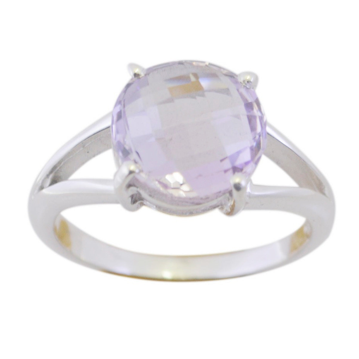 Amethyst Solitaire American Sterlings Silver Purple Gemstones Whisper thin Trendy Ring Jewelry メイン画像