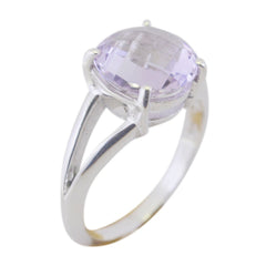 Amethyst Solitaire American Sterlings Silver Purple Gemstones Whisper thin Trendy Ring Jewelry