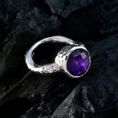 Amethyst Solitaire Egyptian 925 Silver Purple Gemstone Versatile Luxurious Ring Jewellery