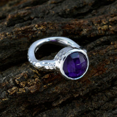 Amethyst Solitaire Egyptian 925 Silver Purple Gemstone Versatile Luxurious Ring Jewellery
