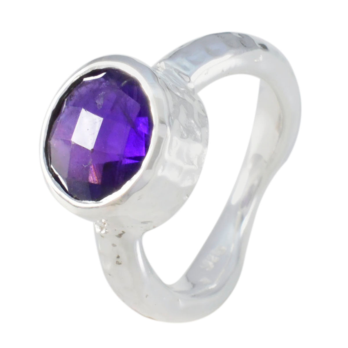 Amethyst Solitaire Egyptian 925 Silver Purple Gemstone Versatile Luxurious Ring Jewellery