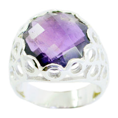 Amethyst Solitaire Italian Silver Purple Gems Minimal Filigree Ring Jewellery