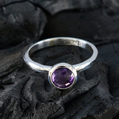Amethyst Solitaire Korean Silver 925 Purple Gemstones Dainty Modern Ring Jewelry