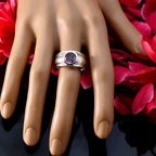 Amethyst Solitaire Moroccan 925 Silver Purple Gemstones Classic Contemporary Ring Jewelry