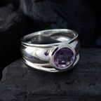 Amethyst Solitaire Moroccan 925 Silver Purple Gemstones Classic Contemporary Ring Jewelry