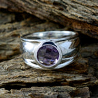 Amethyst Solitaire Moroccan 925 Silver Purple Gemstones Classic Contemporary Ring Jewelry