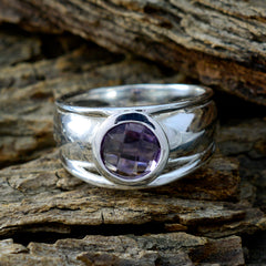 Amethyst Solitaire Moroccan 925 Silver Purple Gemstones Classic Contemporary Ring Jewelry