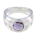 Amethyst Solitaire Moroccan 925 Silver Purple Gemstones Classic Contemporary Ring Jewelry