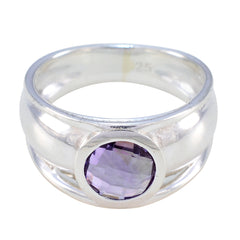 Amethyst Solitaire Moroccan 925 Silver Purple Gemstones Classic Contemporary Ring Jewelry