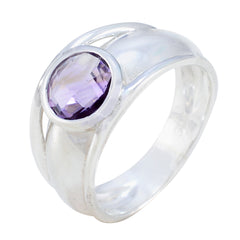 Amethyst Solitaire Moroccan 925 Silver Purple Gemstones Classic Contemporary Ring Jewelry