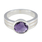Amethyst Solitaire Egyptian Silver Purple Gems Tiny Glamorous Ring Jewellery