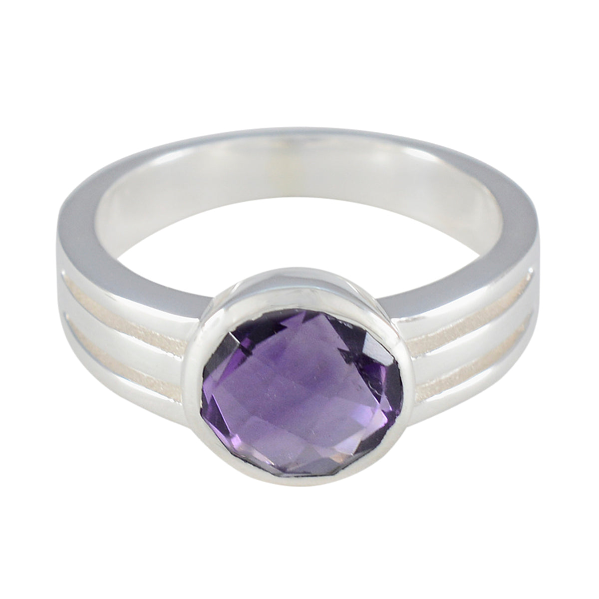 Amethyst Solitaire Egyptian Silver Purple Gems Tiny Glamorous Ring Jewellery