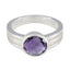 Amethyst Solitaire Egyptian Silver Purple Gems Tiny Glamorous Ring Jewellery