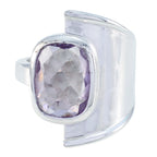 Amethyst Solitaire African Silver Purple Gemstone Versatile Signet Ring Jewelry