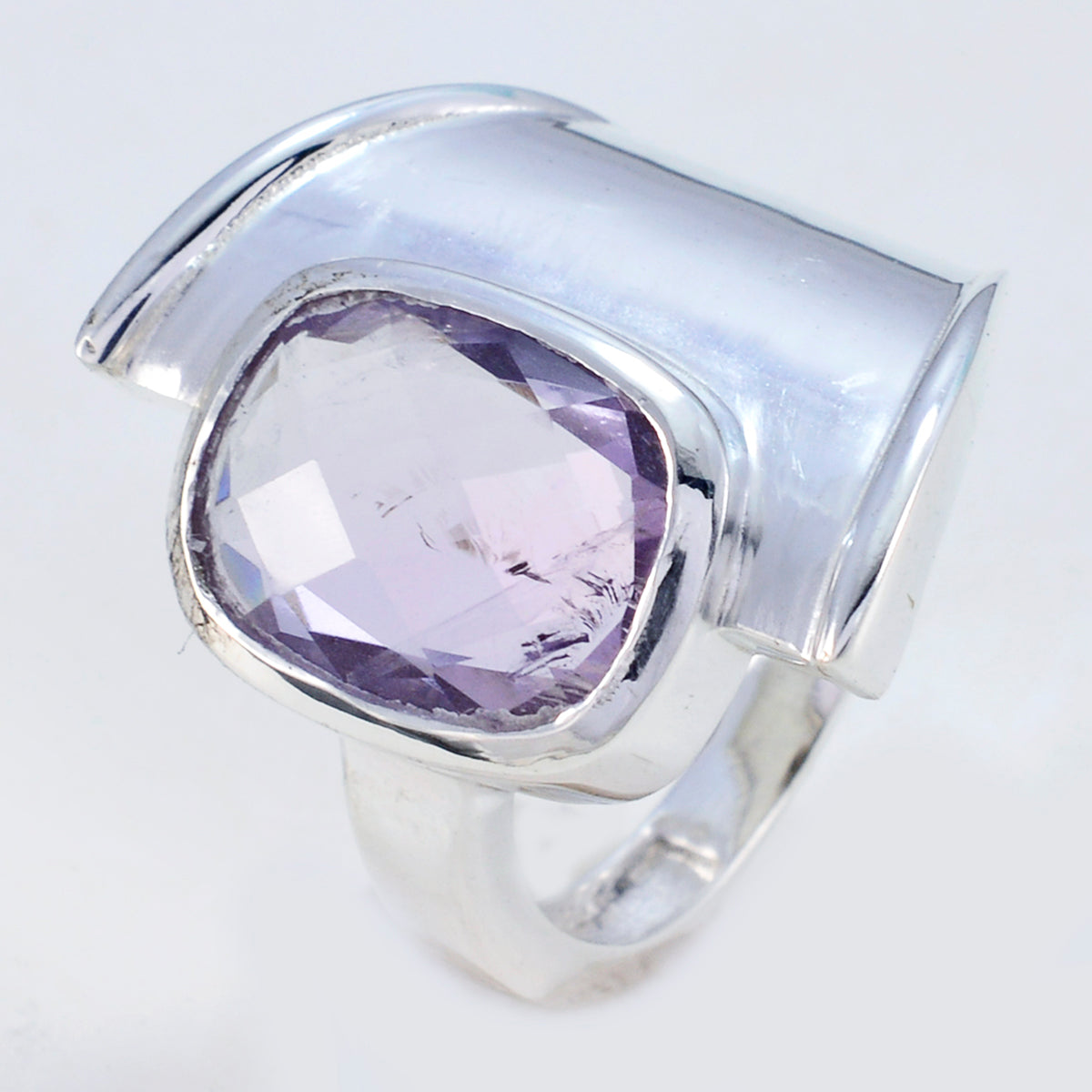 Amethyst Solitaire African Silver Purple Gemstone Versatile Signet Ring Jewelry