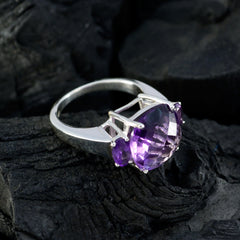 Amethyst Trilogy German 92.5 Silver Purple Gems Mid weight Fairytale Ring Jewellery