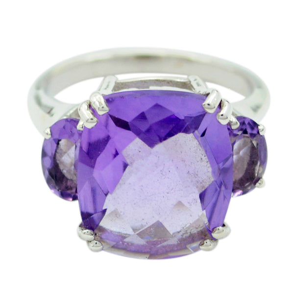 Amethyst Trilogy German 92.5 Silver Purple Gems Mid weight Fairytale Ring Jewellery