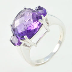 Amethyst Trilogy German 92.5 Silver Purple Gems Mid weight Fairytale Ring Jewellery