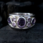 Amethyst Hepta Moroccan 92.5 Silver Purple Gemstone Eye catching Contemporary Ring Jewelry