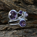 Amethyst quarter African 92.5 Silver Purple Gems Minimal Feminine Ring Jewellery