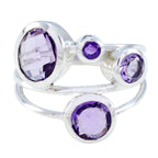 Amethyst quarter African 92.5 Silver Purple Gems Minimal Feminine Ring Jewellery