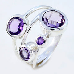 Amethyst quarter African 92.5 Silver Purple Gems Minimal Feminine Ring Jewellery